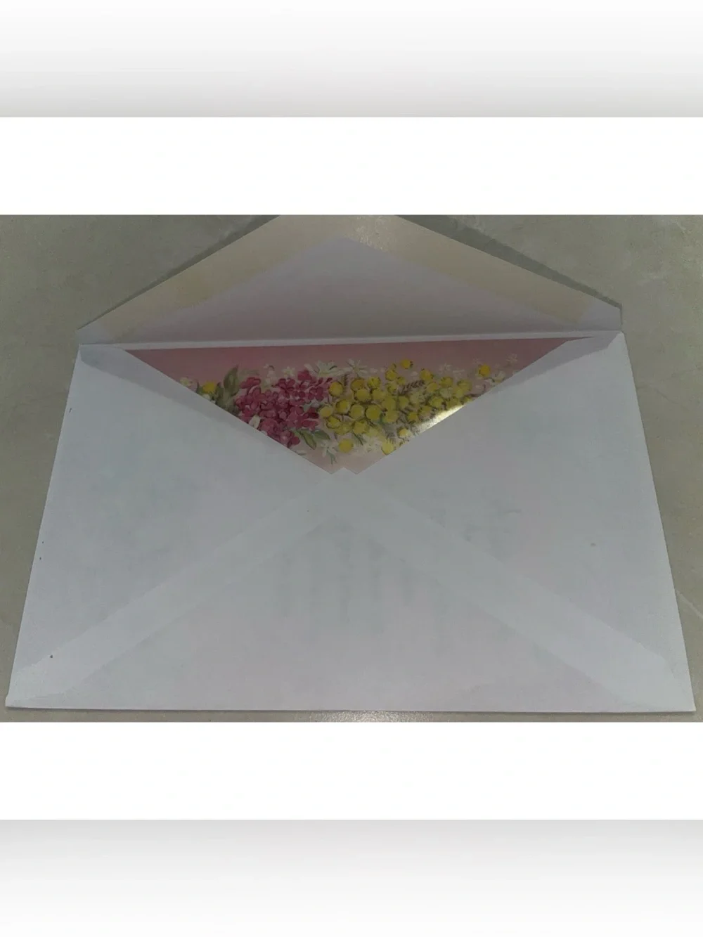 Vintage Floral Greeting Card with White Envelope